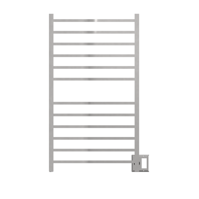 Amba Products RSWHL-P Radiant 12-Bar Large Square Hardwired + Plug-in Combo Towel Warmer - 4.75 x 24.5 x 41.75 in. - Polished Finish