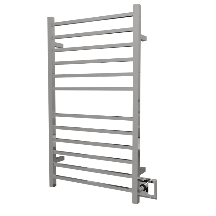 Amba Products RSWHL-P Radiant 12-Bar Large Square Hardwired + Plug-in Combo Towel Warmer - 4.75 x 24.5 x 41.75 in. - Polished Finish