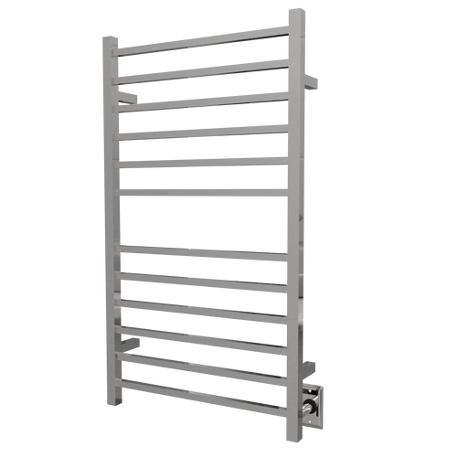Amba Products RSWHL-P Radiant 12-Bar Large Square Hardwired + Plug-in Combo Towel Warmer - 4.75 x 24.5 x 41.75 in. - Polished Finish