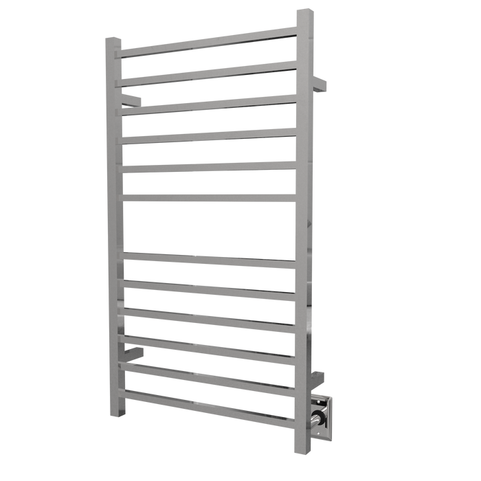 Amba Products RSWHL-P Radiant 12-Bar Large Square Hardwired + Plug-in Combo Towel Warmer - 4.75 x 24.5 x 41.75 in. - Polished Finish