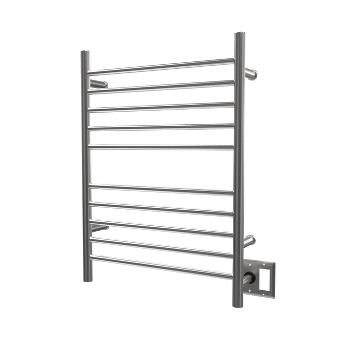 Amba Products RWH-SB Radiant Straight 10-Bar Hardwired + Plug-in Combo Towel Warmer - 4.75 x 24.5 x 31.875 in. - Brushed Finish