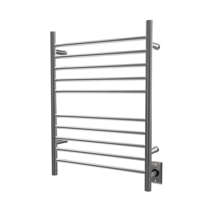 Amba Products RWH-SB Radiant Straight 10-Bar Hardwired + Plug-in Combo Towel Warmer - 4.75 x 24.5 x 31.875 in. - Brushed Finish