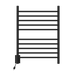Amba Products RWH-SMB-LEFT Radiant Straight 10-Bar Hardwired + Plug-in Combo (Left Side) Towel Warmer - 4.75 x 24.5 x 31.875 in. - Matte Black Finish