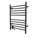 Amba Products RWH-SMB-LEFT Radiant Straight 10-Bar Hardwired + Plug-in Combo (Left Side) Towel Warmer - 4.75 x 24.5 x 31.875 in. - Matte Black Finish