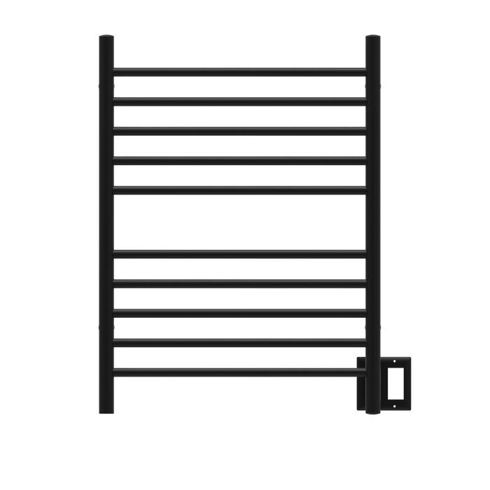 Amba Products RWH-SMB Radiant Straight 10-Bar Hardwired + Plug-in Combo Towel Warmer - 4.75 x 24.5 x 31.875 in. - Matte Black Finish
