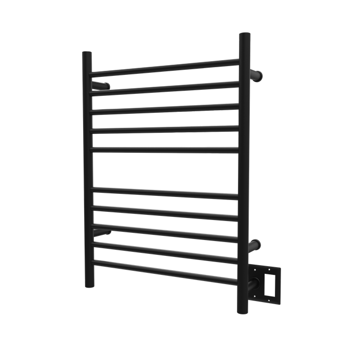 Amba Products RWH-SMB Radiant Straight 10-Bar Hardwired + Plug-in Combo Towel Warmer - 4.75 x 24.5 x 31.875 in. - Matte Black Finish