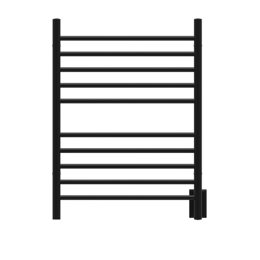 Amba Products RWH-SMB Radiant Straight 10-Bar Hardwired + Plug-in Combo Towel Warmer - 4.75 x 24.5 x 31.875 in. - Matte Black Finish