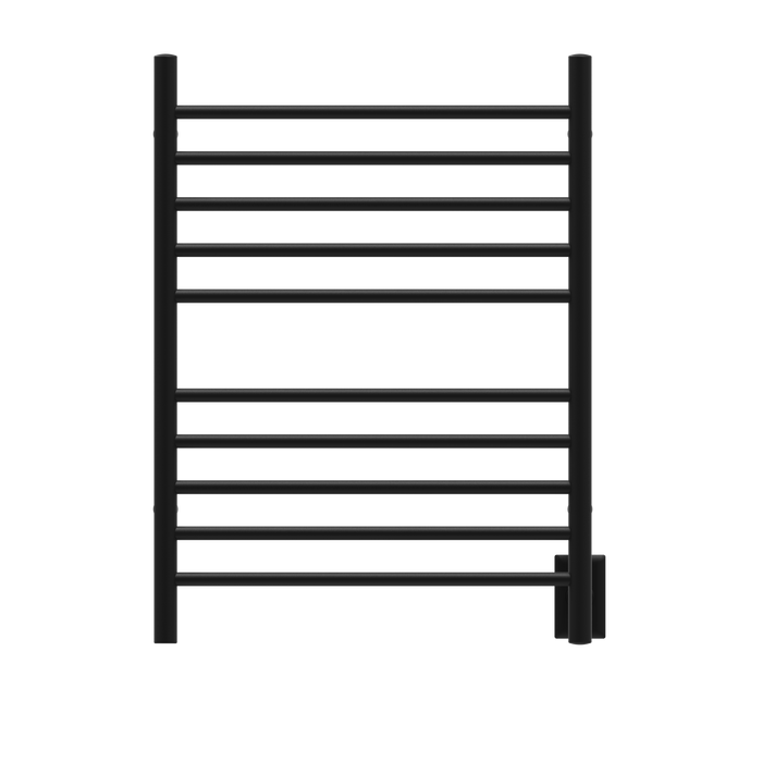 Amba Products RWH-SMB Radiant Straight 10-Bar Hardwired + Plug-in Combo Towel Warmer - 4.75 x 24.5 x 31.875 in. - Matte Black Finish