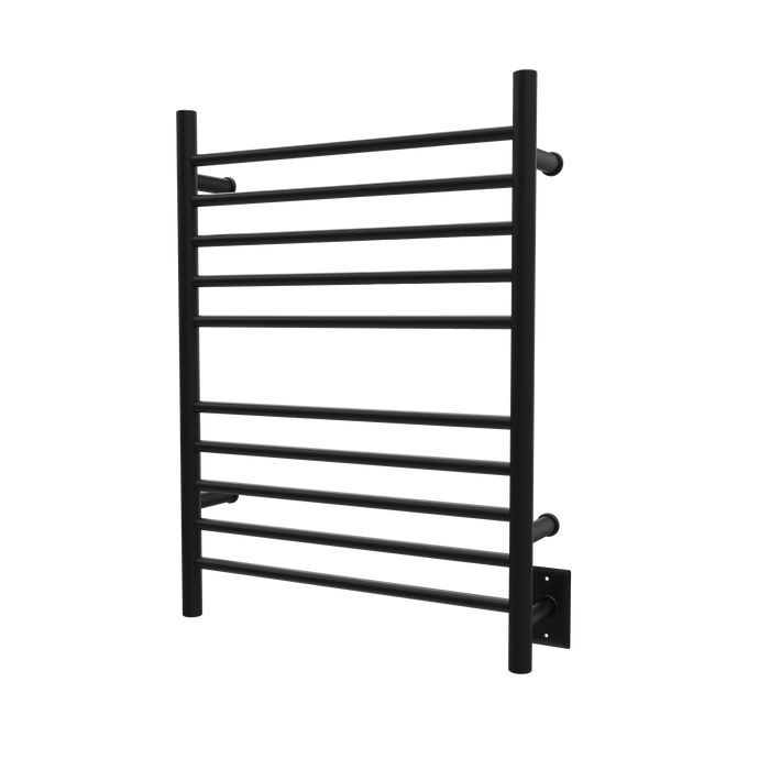 Amba Products RWH-SMB Radiant Straight 10-Bar Hardwired + Plug-in Combo Towel Warmer - 4.75 x 24.5 x 31.875 in. - Matte Black Finish