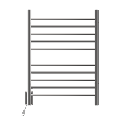 Amba Products RWH-SP-LEFT Radiant Straight 10-Bar Hardwired + Plug-in Combo (Left Side) Towel Warmer - 4.75 x 24.5 x 31.875 in. - Polished Finish