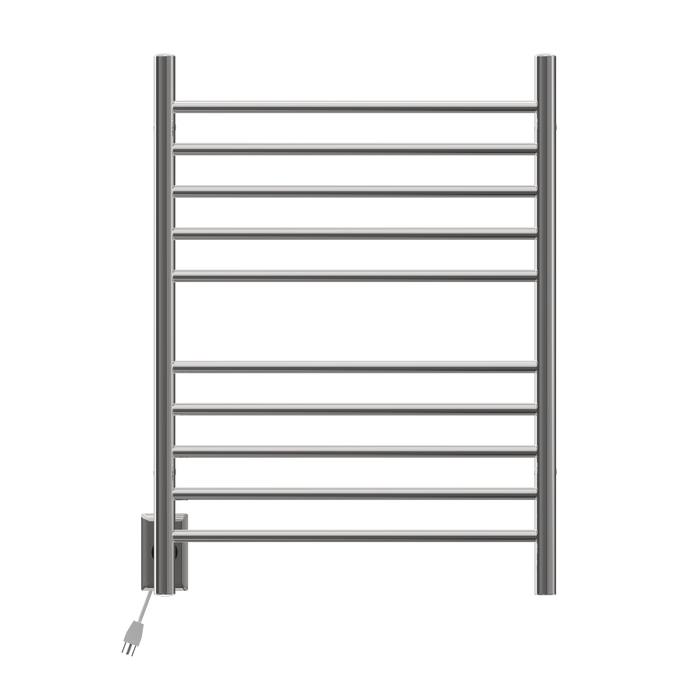 Amba Products RWH-SP-LEFT Radiant Straight 10-Bar Hardwired + Plug-in Combo (Left Side) Towel Warmer - 4.75 x 24.5 x 31.875 in. - Polished Finish
