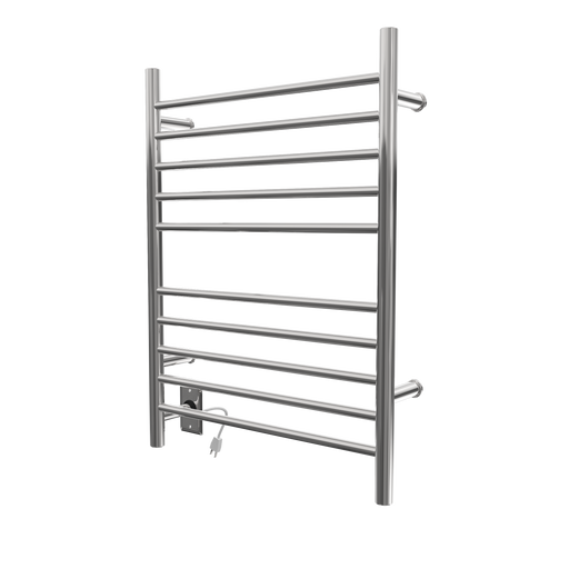 Amba Products RWH-SP-LEFT Radiant Straight 10-Bar Hardwired + Plug-in Combo (Left Side) Towel Warmer - 4.75 x 24.5 x 31.875 in. - Polished Finish