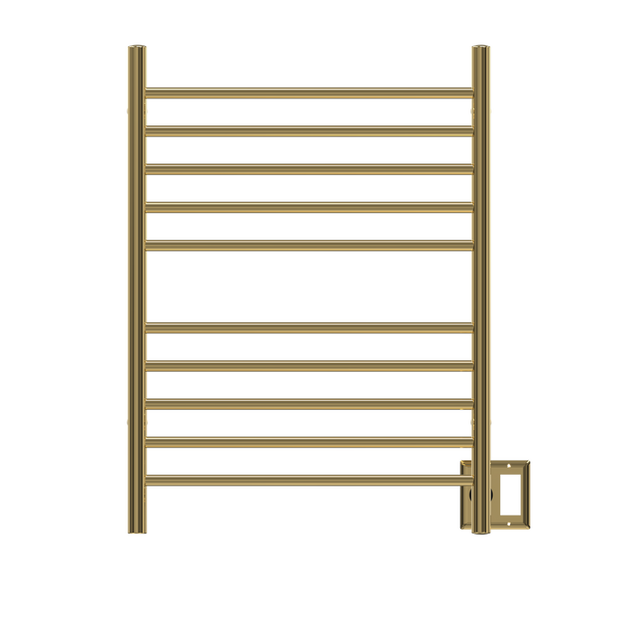 Amba Products RWH-SPG Radiant Straight 10-Bar Hardwired + Plug-in Combo Towel Warmer - 4.75 x 24.5 x 31.875 in. - Polished Gold Finish