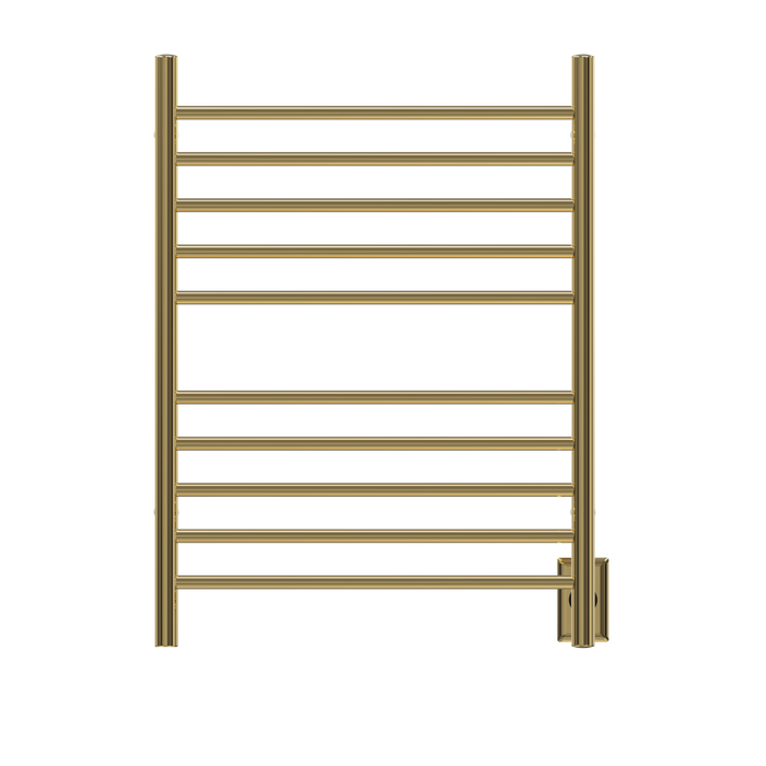 Amba Products RWH-SPG Radiant Straight 10-Bar Hardwired + Plug-in Combo Towel Warmer - 4.75 x 24.5 x 31.875 in. - Polished Gold Finish