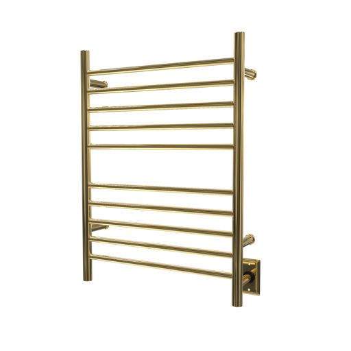 Amba Products RWH-SPG Radiant Straight 10-Bar Hardwired + Plug-in Combo Towel Warmer - 4.75 x 24.5 x 31.875 in. - Polished Gold Finish