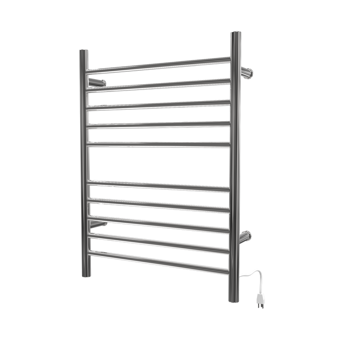 Amba Products RWH-SP Radiant Straight 10-Bar Hardwired + Plug-in Combo Towel Warmer - 4.75 x 24.5 x 31.875 in. - Polished Finish