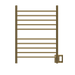 Amba Products RWH-SSB Radiant Straight 10-Bar Hardwired + Plug-in Combo Towel Warmer - 4.75 x 24.5 x 31.875 in. - Satin Brass Finish
