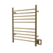 Amba Products RWH-SSB Radiant Straight 10-Bar Hardwired + Plug-in Combo Towel Warmer - 4.75 x 24.5 x 31.875 in. - Satin Brass Finish