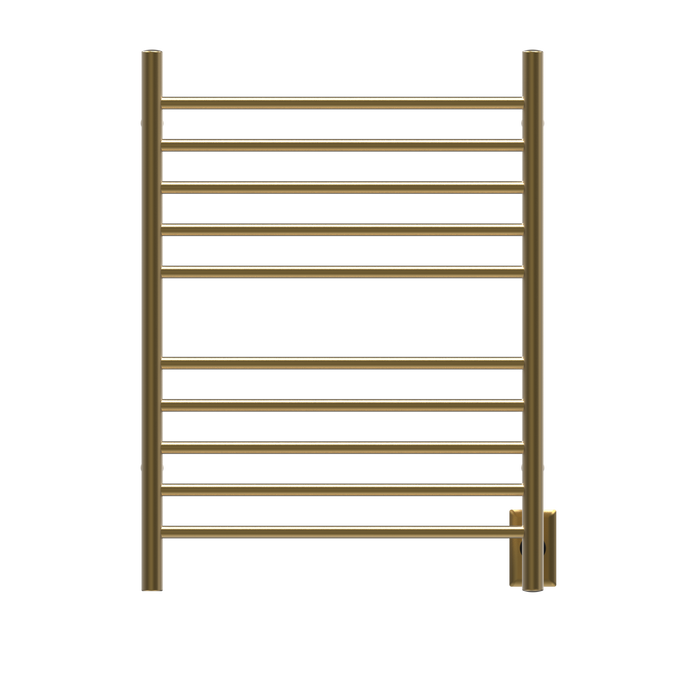 Amba Products RWH-SSB Radiant Straight 10-Bar Hardwired + Plug-in Combo Towel Warmer - 4.75 x 24.5 x 31.875 in. - Satin Brass Finish