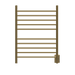 Amba Products RWH-SSB Radiant Straight 10-Bar Hardwired + Plug-in Combo Towel Warmer - 4.75 x 24.5 x 31.875 in. - Satin Brass Finish