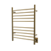 Amba Products RWH-SSB Radiant Straight 10-Bar Hardwired + Plug-in Combo Towel Warmer - 4.75 x 24.5 x 31.875 in. - Satin Brass Finish