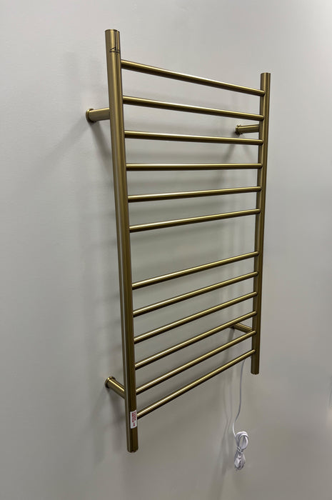 Amba Products RWHL-SBB Radiant Straight 12-Bar Large Hardwired + Plug-in Combo Towel Warmer - 4.75 x 24.5 x 41.75 in. - Brushed Bronze Finish