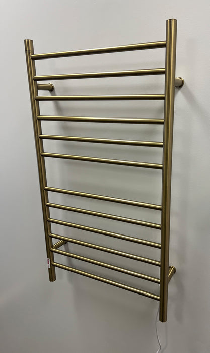 Amba Products RWHL-SBB Radiant Straight 12-Bar Large Hardwired + Plug-in Combo Towel Warmer - 4.75 x 24.5 x 41.75 in. - Brushed Bronze Finish