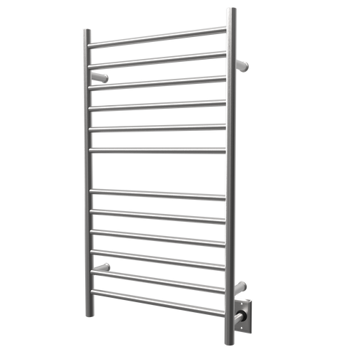 Amba Products RWHL-SB Radiant Straight 12-Bar Large Hardwired + Plug-in Combo Towel Warmer - 4.75 x 24.5 x 41.75 in. - Brushed Finish