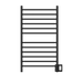 Amba Products RWHL-SMB Radiant Straight 12-Bar Large Hardwired + Plug-in Combo Towel Warmer - 4.75 x 24.5 x 41.75 in. - Matte Black Finish