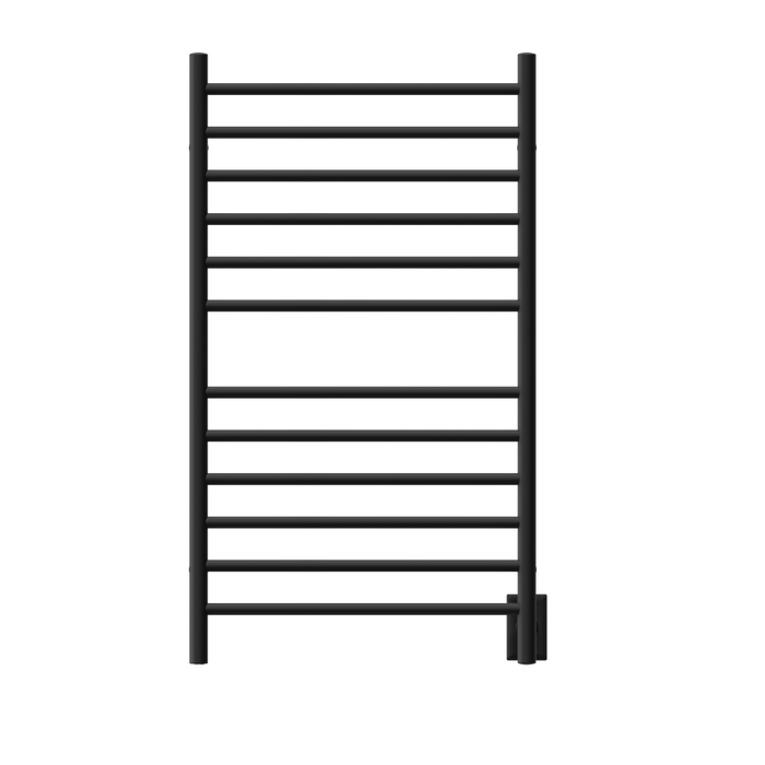 Amba Products RWHL-SMB Radiant Straight 12-Bar Large Hardwired + Plug-in Combo Towel Warmer - 4.75 x 24.5 x 41.75 in. - Matte Black Finish