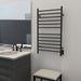 Amba Products RWHL-SMB Radiant Straight 12-Bar Large Hardwired + Plug-in Combo Towel Warmer - 4.75 x 24.5 x 41.75 in. - Matte Black Finish