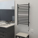 Amba Products RWHL-SMB Radiant Straight 12-Bar Large Hardwired + Plug-in Combo Towel Warmer - 4.75 x 24.5 x 41.75 in. - Matte Black Finish