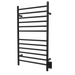 Amba Products RWHL-SMB Radiant Straight 12-Bar Large Hardwired + Plug-in Combo Towel Warmer - 4.75 x 24.5 x 41.75 in. - Matte Black Finish