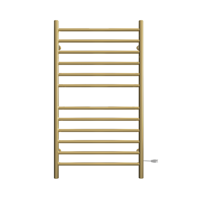 Amba Products RWHL-SPG Radiant Straight 12-Bar Large Hardwired + Plug-in Combo Towel Warmer - 4.75 x 24.5 x 41.75 in. - Polished Gold