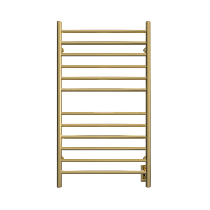 Amba Products RWHL-SPG Radiant Straight 12-Bar Large Hardwired + Plug-in Combo Towel Warmer - 4.75 x 24.5 x 41.75 in. - Polished Gold
