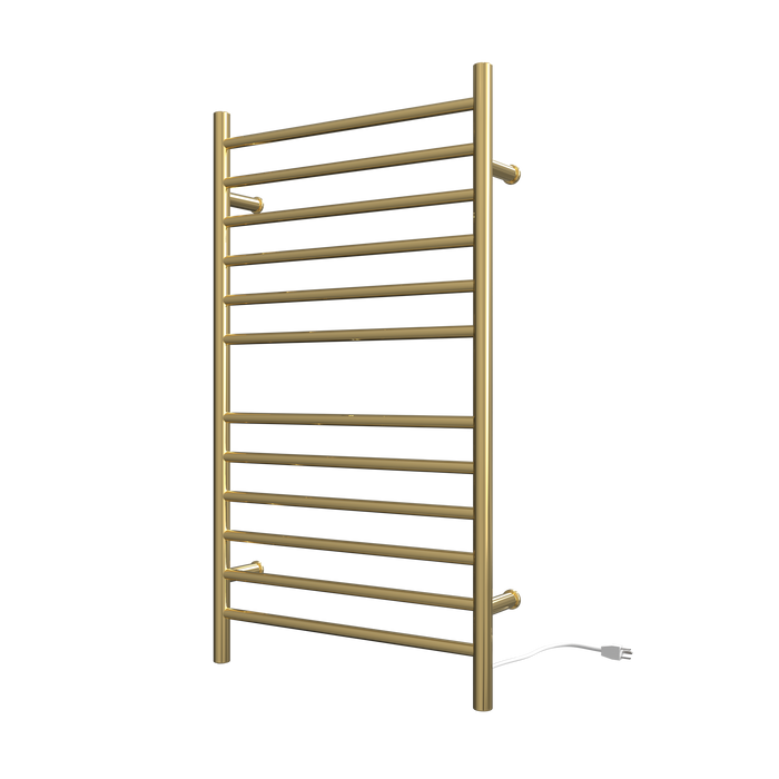Amba Products RWHL-SPG Radiant Straight 12-Bar Large Hardwired + Plug-in Combo Towel Warmer - 4.75 x 24.5 x 41.75 in. - Polished Gold