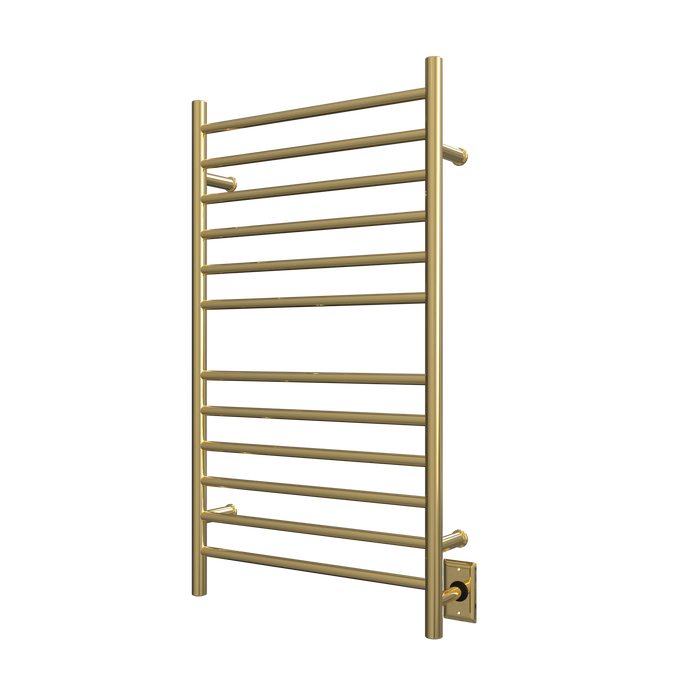 Amba Products RWHL-SPG Radiant Straight 12-Bar Large Hardwired + Plug-in Combo Towel Warmer - 4.75 x 24.5 x 41.75 in. - Polished Gold