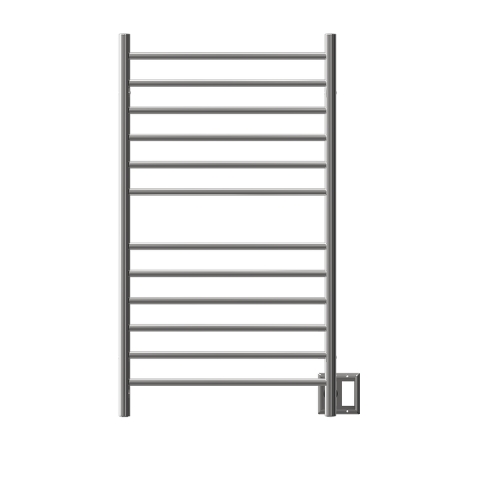 Amba Products RWHL-SP Radiant Straight 12-Bar Large Hardwired + Plug-in Combo Towel Warmer - 4.75 x 24.5 x 41.75 in. - Polished Finish