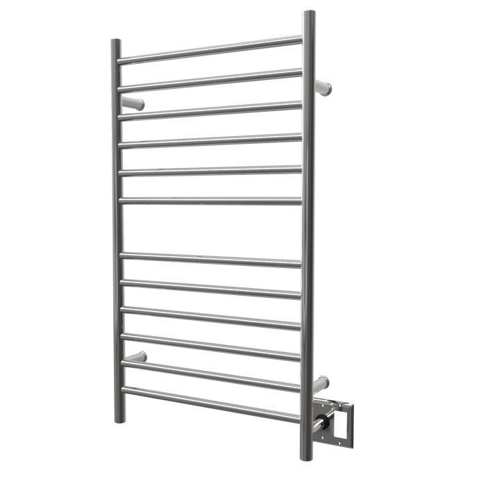 Amba Products RWHL-SP Radiant Straight 12-Bar Large Hardwired + Plug-in Combo Towel Warmer - 4.75 x 24.5 x 41.75 in. - Polished Finish
