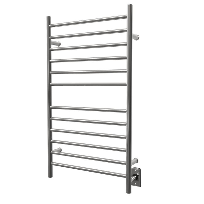 Amba Products RWHL-SP Radiant Straight 12-Bar Large Hardwired + Plug-in Combo Towel Warmer - 4.75 x 24.5 x 41.75 in. - Polished Finish