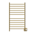 Amba Products RWHL-SSB Radiant Straight 12-Bar Large Hardwired + Plug-in Combo Towel Warmer - 4.75 x 24.5 x 41.75 in. - Satin Brass Finish