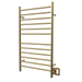 Amba Products RWHL-SSB Radiant Straight 12-Bar Large Hardwired + Plug-in Combo Towel Warmer - 4.75 x 24.5 x 41.75 in. - Satin Brass Finish