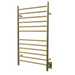 Amba Products RWHL-SSB Radiant Straight 12-Bar Large Hardwired + Plug-in Combo Towel Warmer - 4.75 x 24.5 x 41.75 in. - Satin Brass Finish