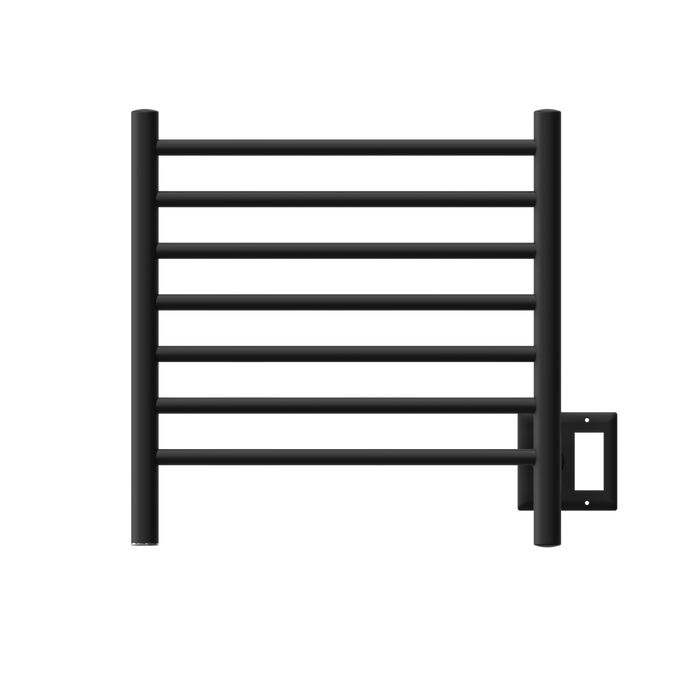 Amba Products RWHS-SMB Radiant 7-Bar Small Hardwired + Plug-in Combo Towel Warmer - 4.75 x 20.5 x 20.125 in. - Matte Black Finish
