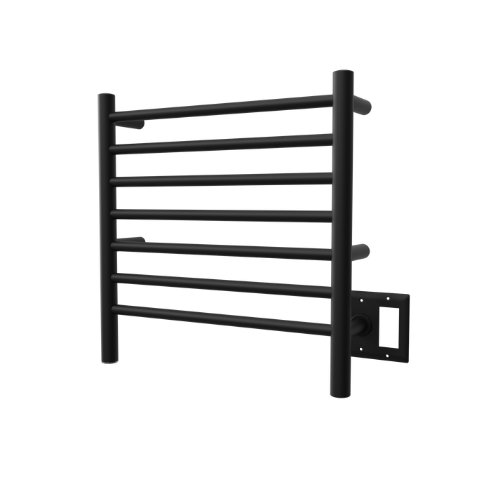 Amba Products RWHS-SMB Radiant 7-Bar Small Hardwired + Plug-in Combo Towel Warmer - 4.75 x 20.5 x 20.125 in. - Matte Black Finish