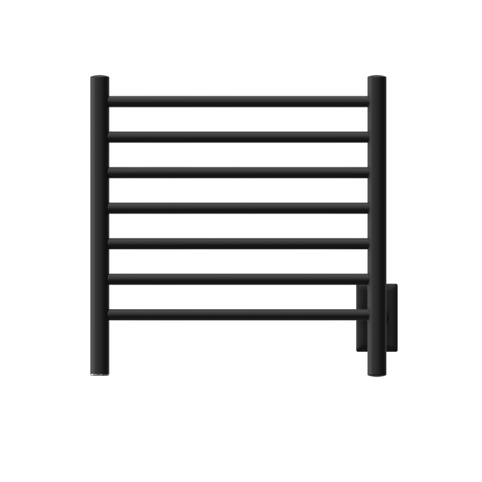 Amba Products RWHS-SMB Radiant 7-Bar Small Hardwired + Plug-in Combo Towel Warmer - 4.75 x 20.5 x 20.125 in. - Matte Black Finish