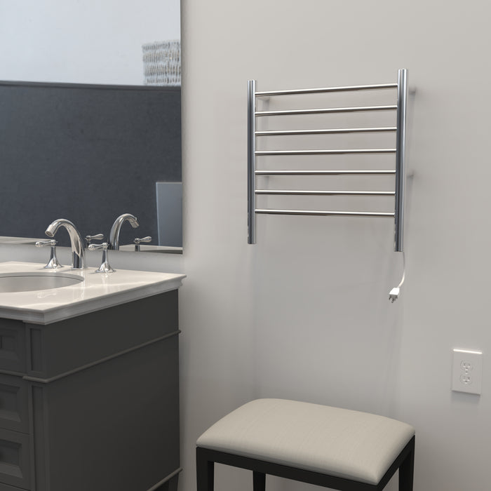 Amba Products RWHS-SP Radiant 7-Bar Small Hardwired + Plug-in Combo Towel Warmer - 4.75 x 20.5 x 20.125 in. - Polished Finish