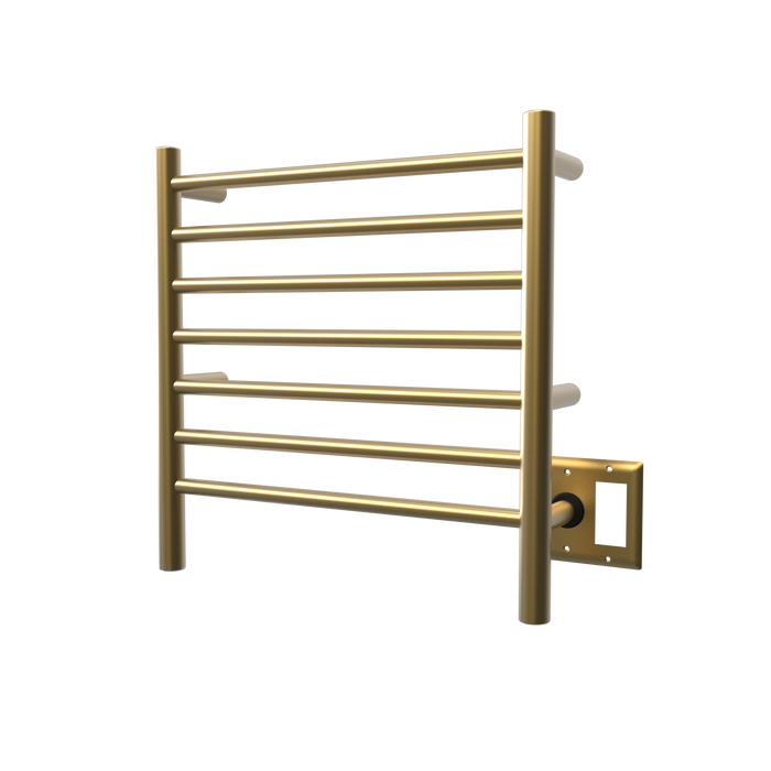 Amba Products RWHS-SSB Radiant 7-Bar Small Hardwired + Plug-in Combo Towel Warmer - 4.75 x 20.5 x 20.125 in. - Satin Brass Finish