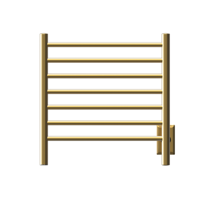 Amba Products RWHS-SSB Radiant 7-Bar Small Hardwired + Plug-in Combo Towel Warmer - 4.75 x 20.5 x 20.125 in. - Satin Brass Finish