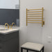 Amba Products RWHS-SSB Radiant 7-Bar Small Hardwired + Plug-in Combo Towel Warmer - 4.75 x 20.5 x 20.125 in. - Satin Brass Finish